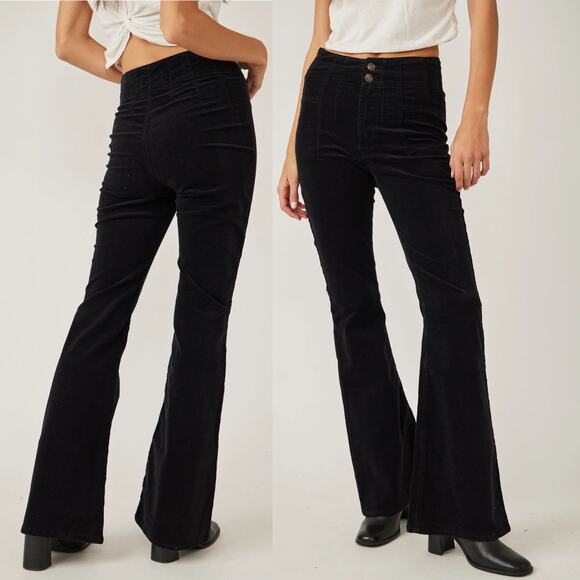 NWOT We The Free People Jayde High Rise Cord Flare Leg Beluga Jeans Pants 28 - Picture 2 of 15